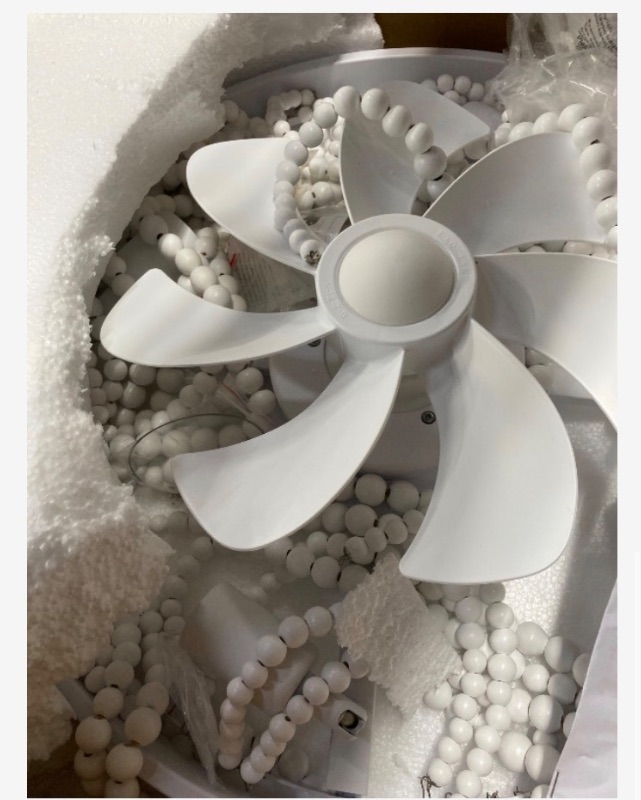 Photo 1 of ***MISSING REMOTE***VUDANZYER Boho Wood Beads Ceiling Fan with Light and Remote, 19" Bohemian Caged Flush Mount Ceiling Fan Light with 6 Speeds for Bedroom Kitchen Living Room***MISSING REMOTE***