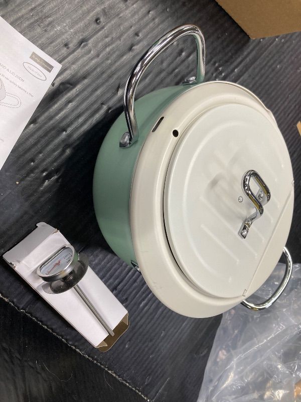 Photo 1 of ***MISSING FILTER & BAFFLE TO HOLD THERMOMETER***JAPANESE TEMPURA DEEP FRYER POT***MISSING FILTER & BAFFLE TO HOLD THERMOMETER*** ***