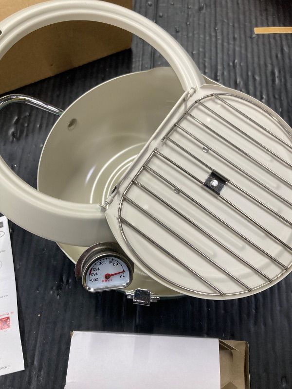 Photo 1 of ***MISSING FILTER & BAFFLE TO HOLD THERMOMETER***JAPANESE TEMPURA DEEP FRYER POT***MISSING FILTER & BAFFLE TO HOLD THERMOMETER*** ***
