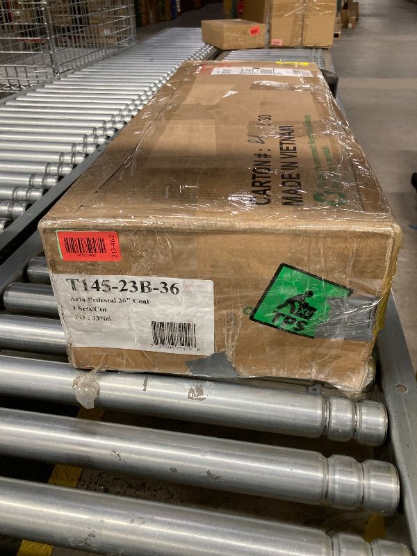 Photo 1 of ***BASE ONLY**NO TABLE TOP*** Pedestal Table BASE with - 36" High - Dining Height in Hickory/Washed Coal ***BASE ONLY**NO TABLE TOP***