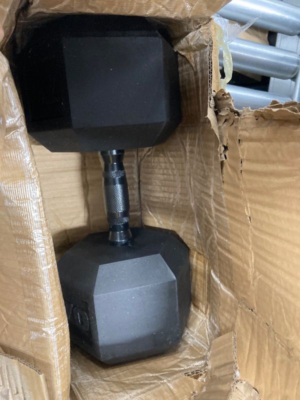 View 1 of ***1 BARBELL ONLY INCLUDED***CAP Barbell 70 LB Rubber Coated Hex Dumbbell Hand Weight - Black Handle***1 BARBELL ONLY INCLUDED***