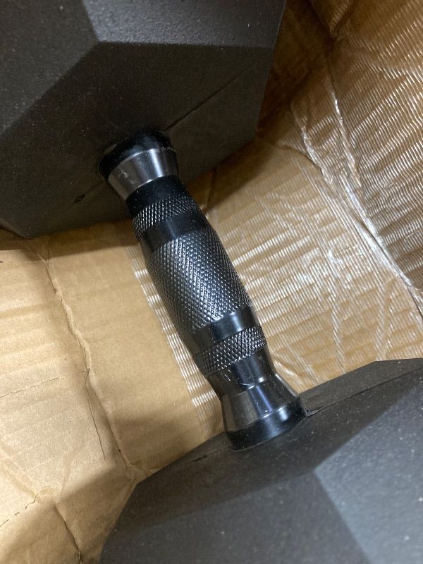 View 3 of ***1 BARBELL ONLY INCLUDED***CAP Barbell 70 LB Rubber Coated Hex Dumbbell Hand Weight - Black Handle***1 BARBELL ONLY INCLUDED***