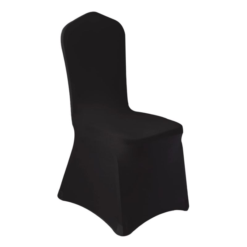 Photo 1 of ***COUNT VERIFIED***Wexninaz 10 Pcs Black Washable Removable Universal for Wedding Party Dining Banquet Polyester Spandex Stretch Slipcovers Chair Covers***COUNT VERIFIED***