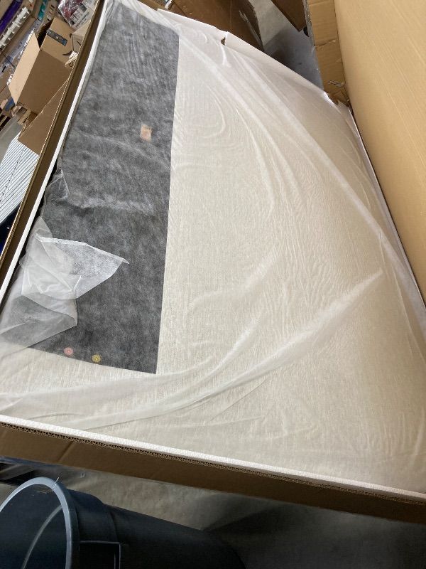 Photo 1 of ***HEADBOARD ONLY***Modway Keynote Modern Queen Curve Shaped Headboard in Heathered Weave Ivory, Woven Heathered Fabric Upholstery***HEADBOARD ONLY***