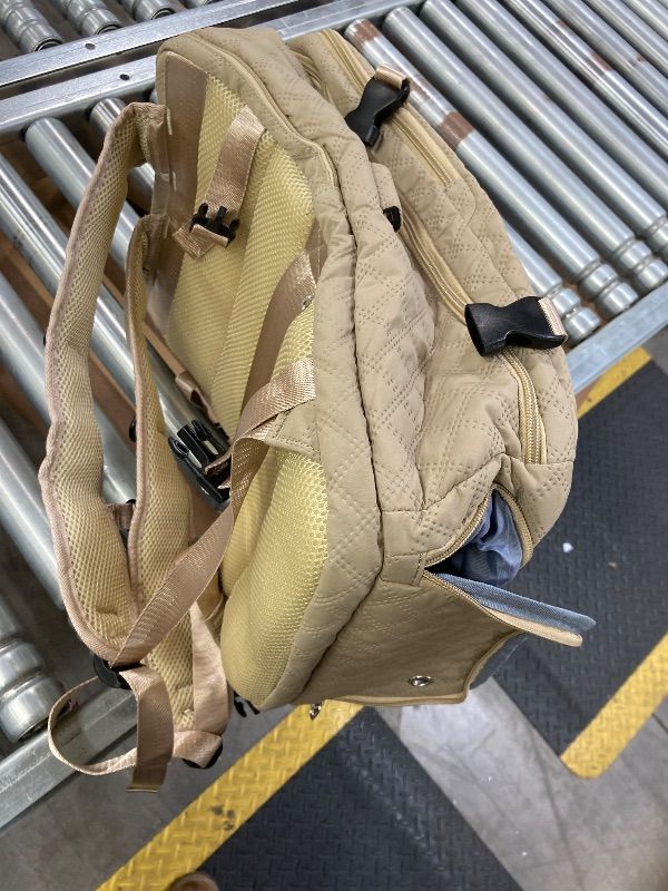 Photo 1 of ***VACCUM DEVICE IS MISSING***WONHOX Travel Vacuum Storage Backpack with Air Pump Vacuum Seal Compression Space Saver Bags Clothing Vacpack 18x14x8 inches Travel Bag Carry on Personal item Laptop Work Backpacks Women Men Khaki***VACCUM DEVICE IS MISSING**