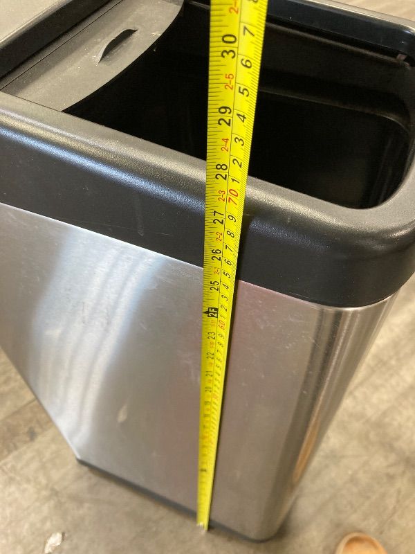Photo 1 of ***BATTERY COVER MISSING*SMALL DENT***SENSOR TRASH CAN WITH SLIDING LID 28" HIGH X 14" WIDE***BATTERY COVER MISSING***SMALL DENT***