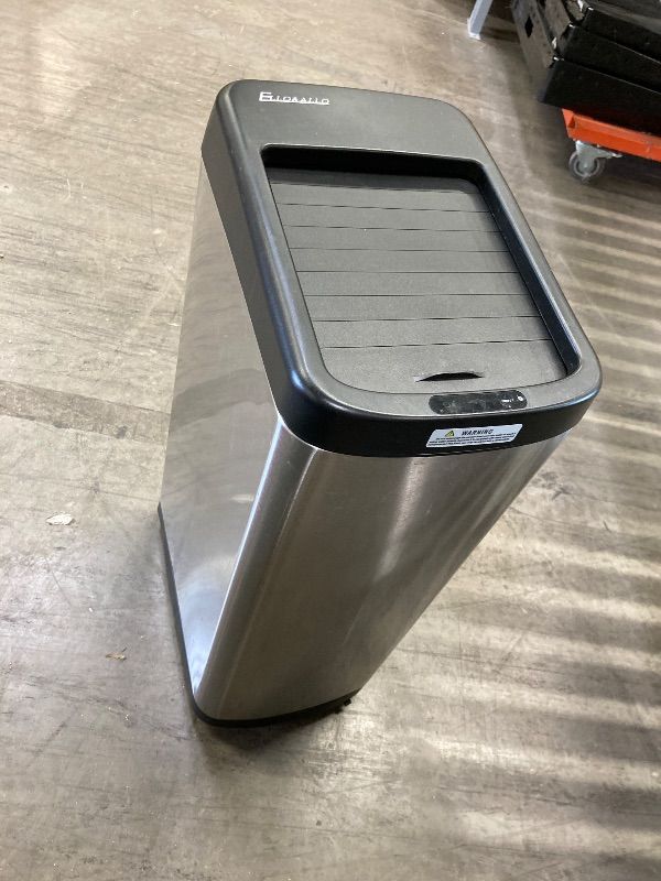 Photo 1 of ***BATTERY COVER MISSING*SMALL DENT***SENSOR TRASH CAN WITH SLIDING LID 28" HIGH X 14" WIDE***BATTERY COVER MISSING***SMALL DENT***