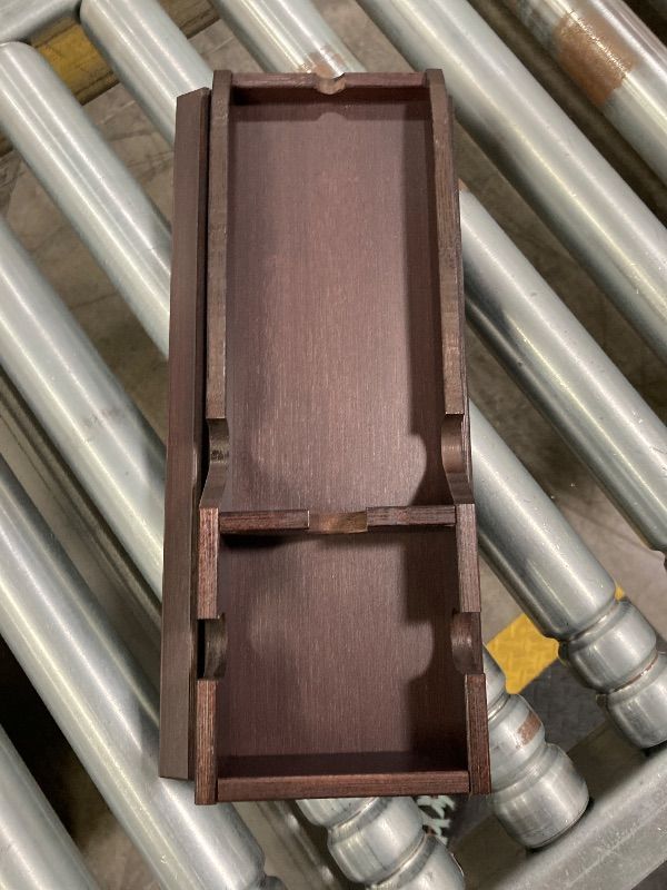 Photo 1 of **NO BOX**HNLISA Bamboo Couch Cup Holder Arm Tray Table?Foldable Couch Drink Holder Armrest Table?Sofa Arm Rest Tray?Flexible Arm Chair Table Recliners for Drink,Cups, Snacks, Phone, Remote (Mahogany)