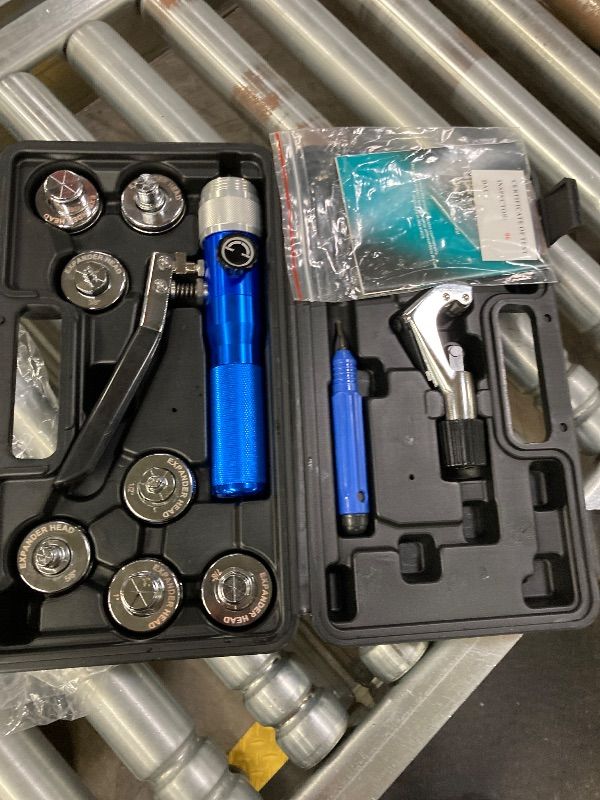 Photo 1 of **PARTS ONLY**AMZCNC Hydraulic Tube Expander Compact Swaging Tool Kit with Tube Cutter, Deburring Tool and 7 Expander Heads for 3/8 to 1-1/8 Inches Copper Pipes HVAC Expander Tools (3/8“~1-1/8”), CT-300