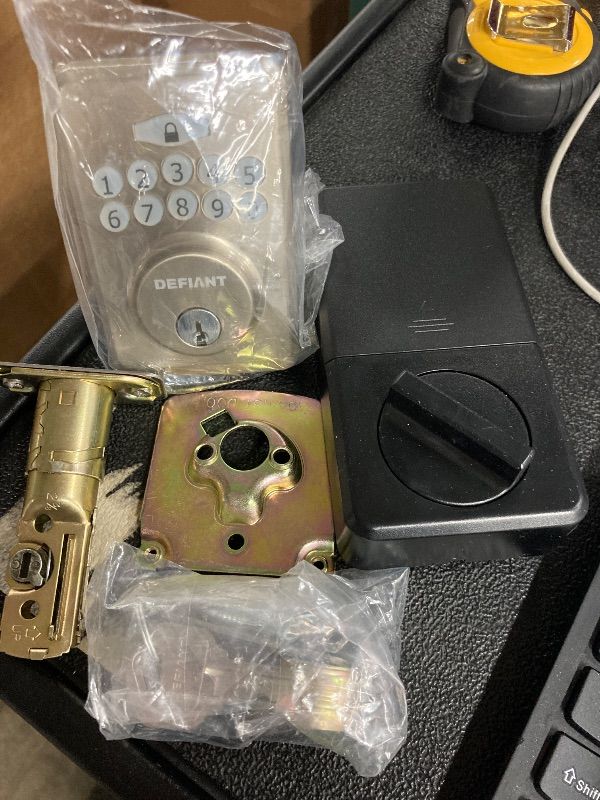 Photo 1 of **PARTS ONLY/NO KEYS**Defiant
Radius Satin Nickel Single Cylinder Keypad Deadbolt Lock