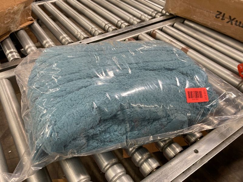 Photo 1 of **MISSING POWER PLUG**ESTINGO Electric Blanket Throw, Fast Heating Blanket with Overheat Protection, Heated Sherpa Blanket with 5 Heating Levels & 4 Hours Auto Off for Couch Office Use, Ideal Gift, 50"x60", Slate Blue