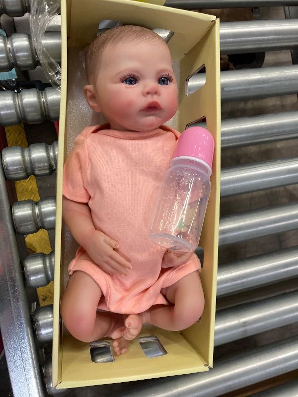 Photo 1 of ***NOT A REBORN DOLL***15"  BABY DOLL AND BOTTLE. THIS DOLL IS IN A REBORN BOX BUT IS NOT, NOT, NOT A REBORN DOLL. **NOT A REBORN DOLL***