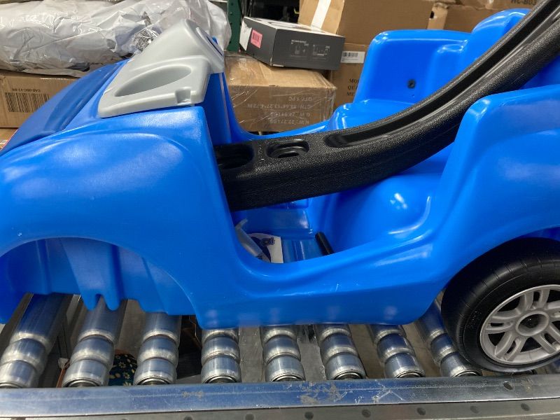 Photo 1 of ***MISSING PARTS/NO BOX**Step2 Whisper Ride II Kids Push Car, Ride-On Car with Seat Belt and Horn, Toddlers and Preschoolers Ages 18 Months–4 Years, Max Weight 50 lbs., Quick Fold Handle, Stroller Alternative, Blue