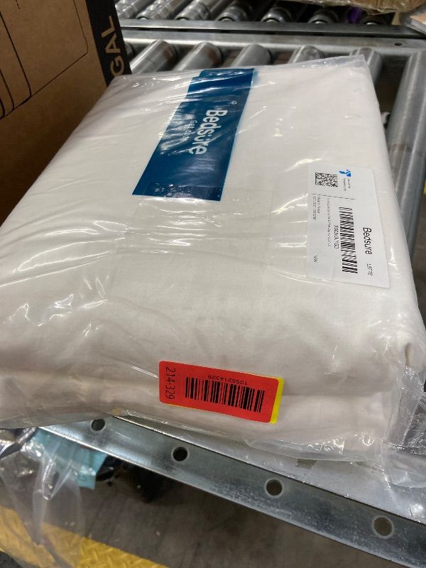 View 2 of ***PLZ NOTE THIS IS A DUVET COVER ONLY*NOT A COMFORTER***Bedsure 100% Washed Cotton Duvet Cover Queen Size - Natural White Minimalist Bedding Set Linen Like - PureWoven Plain Simple & Soft Comforter Cover for All Seasons (Natural White, Queen, 90"x90")***