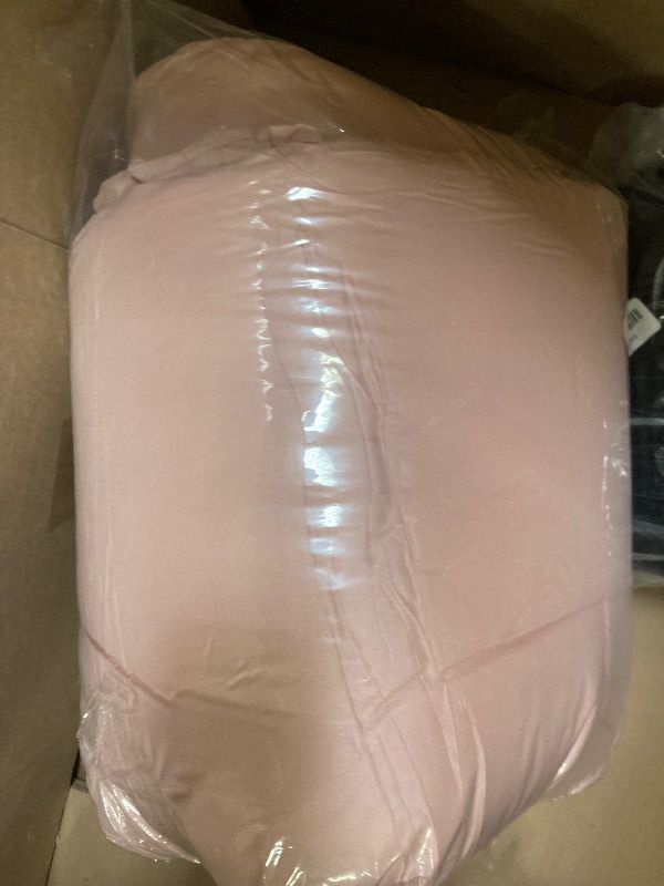 Photo 1 of ***ONLY COMFORTER/MISSING PARTS***Litanika Full Size Comforter Sets, 3 Pieces Blush Pink Ruffle Girls Women Cute Bedding Comforters & Sets, Lightweight Fluffy Microfiber as Gift (79x90In Comforter & 2 Pillowcases)