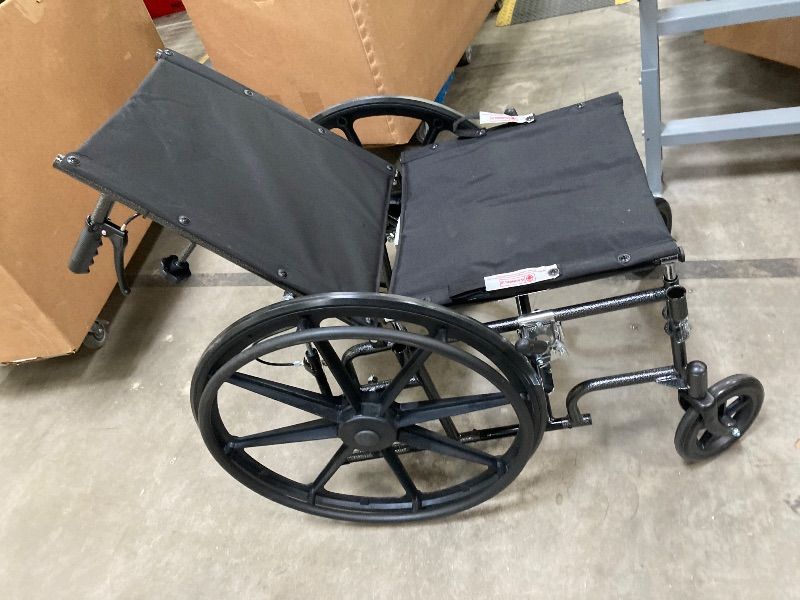 Photo 1 of **MISSING PARTS/NO SIDE RAILS/NO BOX***Medline Reclining Wheelchair, Desk-Length Arms and Elevating Leg Rests, 20" x 18" Seat (W x D)