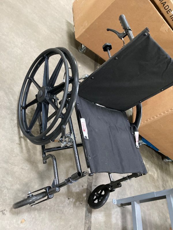 Photo 1 of **MISSING PARTS/NO SIDE RAILS/NO BOX***Medline Reclining Wheelchair, Desk-Length Arms and Elevating Leg Rests, 20" x 18" Seat (W x D)