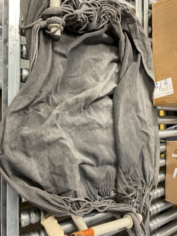 Photo 1 of **NEEDS CLEANING/MISSING PILLOWS/POLES RUSTY***Highwild Hammock Chair Hanging Rope Swing - Max 500 Lbs - 2 Cushions Included - Steel Spreader Bar with Anti-Slip Rings - for Any Indoor or Outdoor Spaces (Grey)