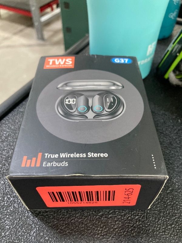 Photo 1 of **only to use for replacements***Hulaed Wireless Earbuds with Charging Case,Bluetooth 5.3 Headphones Digital Display 48 Hrs Playtime Sports Ear Buds with Earhook Deep Bass IPX6 Waterproof Earphones for TV Phone Laptop - Black