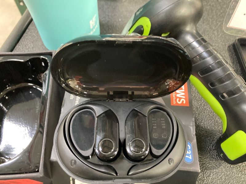 Photo 1 of **only to use for replacements***Hulaed Wireless Earbuds with Charging Case,Bluetooth 5.3 Headphones Digital Display 48 Hrs Playtime Sports Ear Buds with Earhook Deep Bass IPX6 Waterproof Earphones for TV Phone Laptop - Black