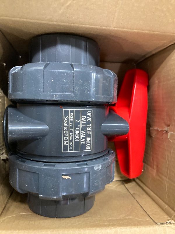 Photo 1 of **2 PACK**YTFSA Full Port PVC Union Ball Valve, 2" Inch (DN50) True Union Full Flow Ball Valve, ASTM EPDM O-ring, Rated 200 PSI, PVC Ball Valve with Slip Socket...