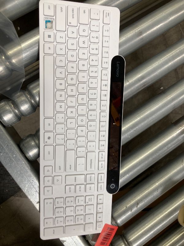 View 2 of **PARTS ONLY**Lenovo 800 Self-Charging Bluetooth Keyboard, Uses Ambient Light for Charging, Bluetooth 5.1, Supports 3 Devices, Battery Free, Wireless, White