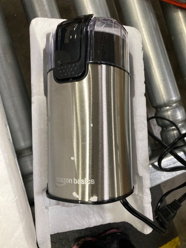 Photo 1 of **NO BOX**Amazon Basics Fast Electric Coffee Grinder for Home Use, Easy to Use Coffee Bean and Spice Grinder with Heavy-Duty Stainless Steel Grind Blades