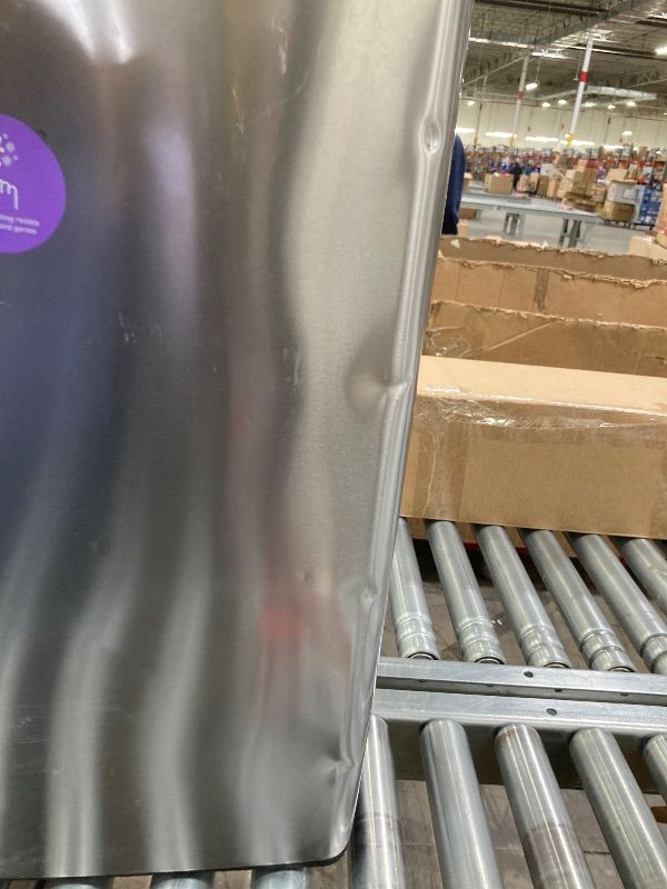 Photo 1 of *Small dents* simplehuman 48 Liter / 12.7 Gallon Touch-Bar Dual Compartment Kitchen Recycling Trash Can, Brushed Stainless Steel