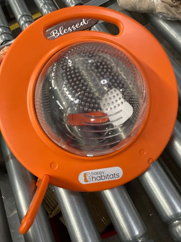View 2 of **MISSING PART OF STAND***Happy Habitats The Halo Small Pet Carrier and Hamster Exercise Ball – Safe, Portable & Breathable Design with Kick-Out Stands – Hamster Carrier & Accessories for Dwarf Hamsters, Mice & Gerbils
