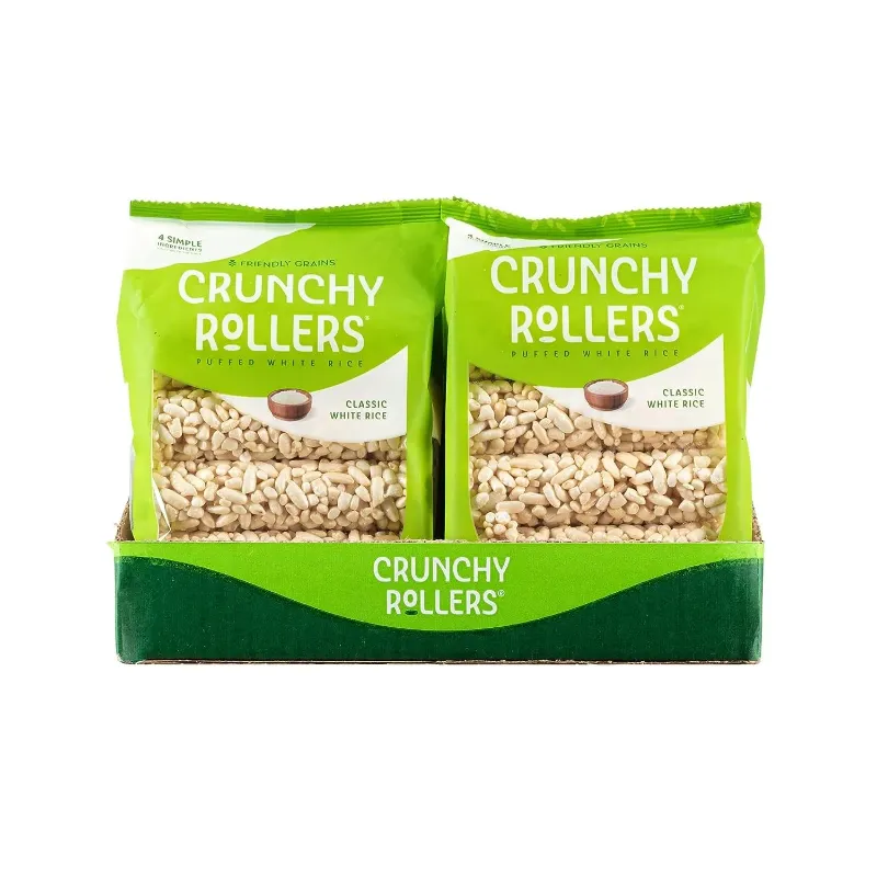 Photo 1 of ***BB 8/9/2026***Friendly Grains Crunchy Rollers Classic White Rice, Allergen Free, Gluten-Free, 12 Packs of 9.