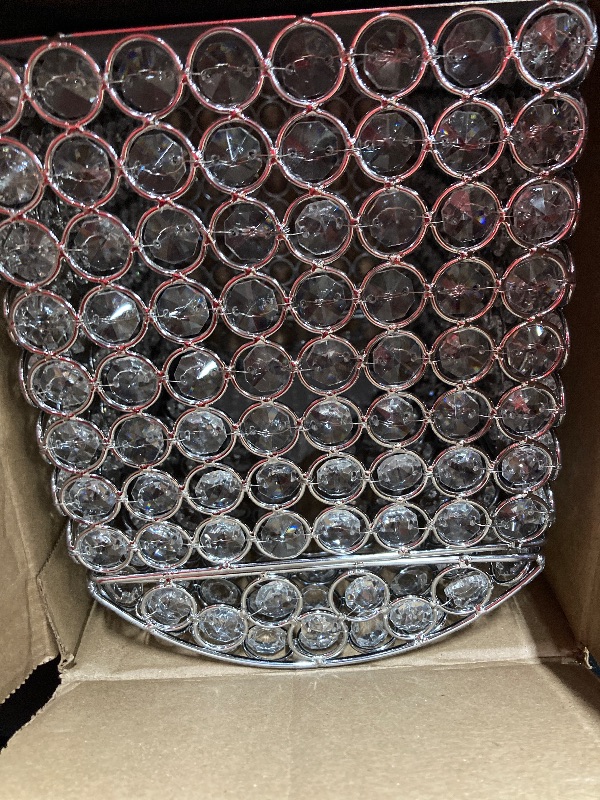 Photo 1 of **DAMAGED LOCK HOLDER***Nitial Crystal Wedding Card Box with Heart Lock 11in Wedding Money Box Treasure Chest Silver Bead Card Receiving Memory Storage for Reception Brithday Graduation Baby Shower Party (Elegant Style)