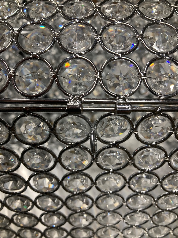 Photo 1 of **DAMAGED LOCK HOLDER***Nitial Crystal Wedding Card Box with Heart Lock 11in Wedding Money Box Treasure Chest Silver Bead Card Receiving Memory Storage for Reception Brithday Graduation Baby Shower Party (Elegant Style)