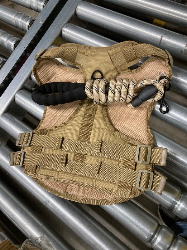 Photo 1 of ***(PARTS ONLY -MISSING PIECES -SELLING AS IS )***
Yungaspy No Pull Tactical Dog Harness for Medium Dogs, Escape Proof Molle Dog Vest Harness and Leash Set, Adjustable Military Service Dog Harness with Handle for Medium Large Dogs(Brown,Medium)