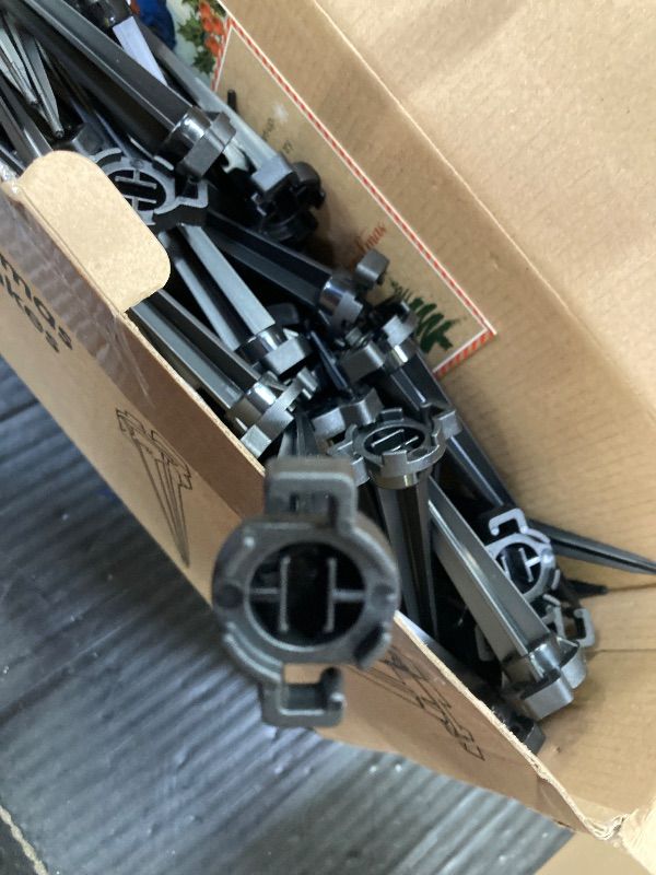 Photo 1 of 100-Pack Christmas Light Yard Stakes, 4.5 Inch Lighting Stakes for Christmas Lights Outdoor,  Yard Stakes for Outdoor Holiday Lights Use on Garden Lawn Patio Pathway Walkway – Black