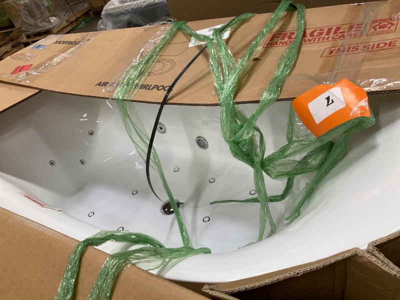 Photo 1 of WOODBRIDGE 72" x 35-3/8" Whirlpool Water Jetted and Air Bubble Freestanding Heated Soaking Combination Bathtub wirh LED control panel and Faucet, BJ400+F0041CH