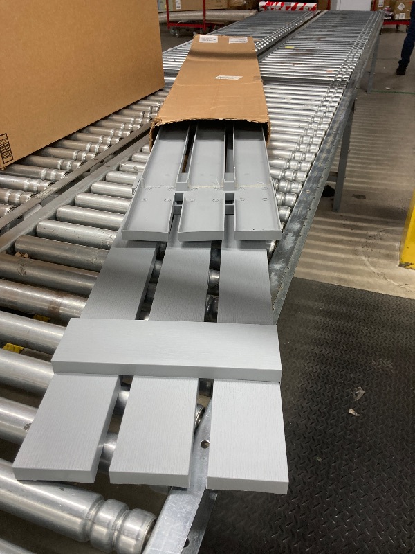 Photo 1 of 12 in. W x 59 in. H Builders Edge, Standard Three Board Spaced, Board-n-Batten Shutters, Includes Matching Installation Spikes (Per Pair), 419 - Storm Cloud