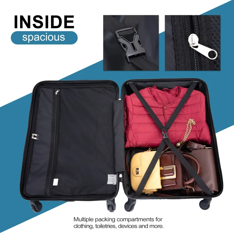 Photo 1 of Tripcomp Luggage 3 Piece Set,Suitcase with Spinner Wheels Hardside Lightweight Luggage 20in24in28in.(Blue)