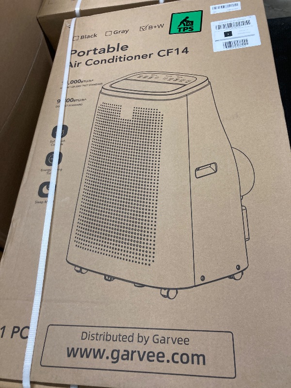 Photo 1 of 14,000 BTU Portable Air Conditioner Quiet AC Unit with Cooling, Fan, Dehumidifier & Energy-Saving Mode | Covers Up to 750 Sq. Ft | Remote Control | White with Black Top | Ideal for Rooms/Living Room