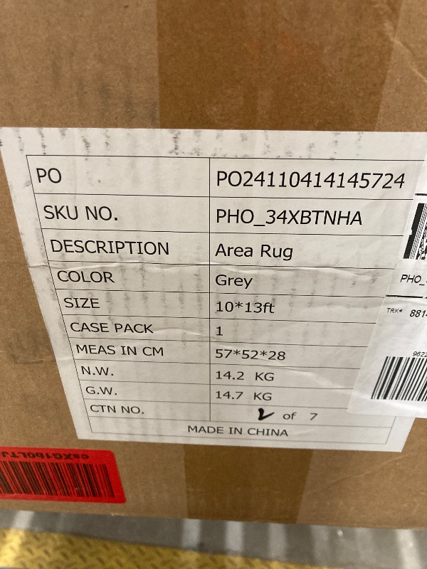 Photo 1 of 10 X 13 Grey Patterned Area Rug