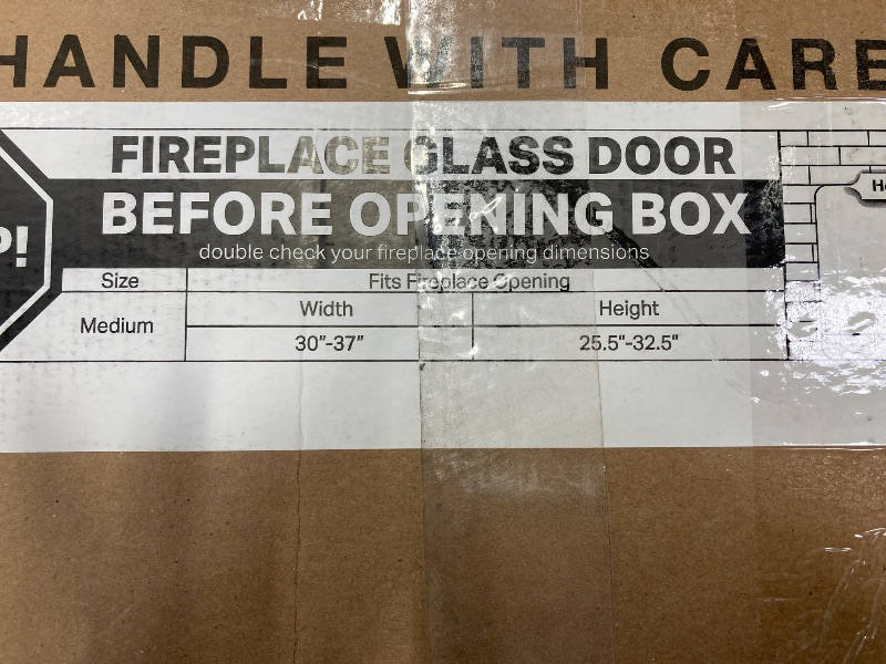 Photo 1 of ***ACTUAL ITEM IS BROWN***ITEM IS BROWN***Stanbroil Fireplace Glass Bi-fold Style Door, BROWN Finish, Medium, Decorative Fireplace Screen Door for Fireplace Accessories***WIDTH 30"-37" X HEIGHT 25.5"-32.5"***ACTUAL ITEM IS BROWN***ITEM IS BROWN***