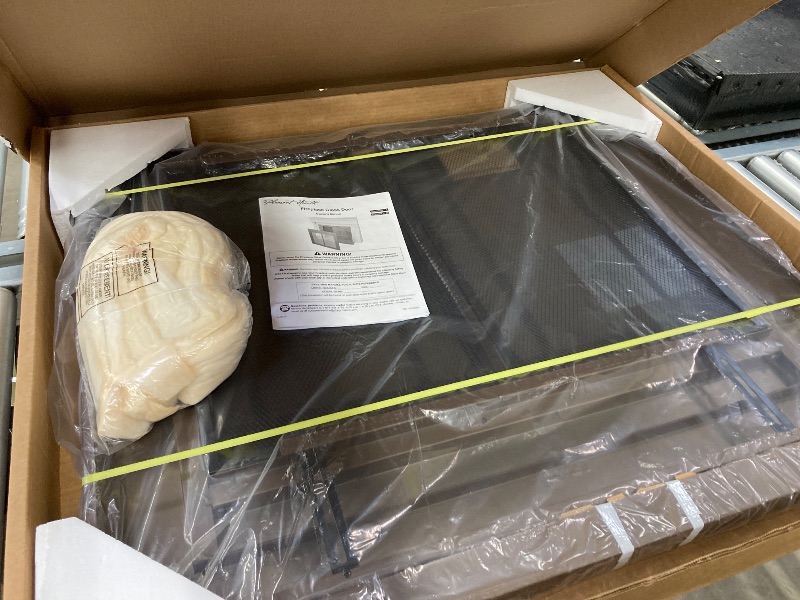 Photo 1 of ***ACTUAL ITEM IS BROWN***ITEM IS BROWN***Stanbroil Fireplace Glass Bi-fold Style Door, BROWN Finish, Medium, Decorative Fireplace Screen Door for Fireplace Accessories***WIDTH 30"-37" X HEIGHT 25.5"-32.5"***ACTUAL ITEM IS BROWN***ITEM IS BROWN***