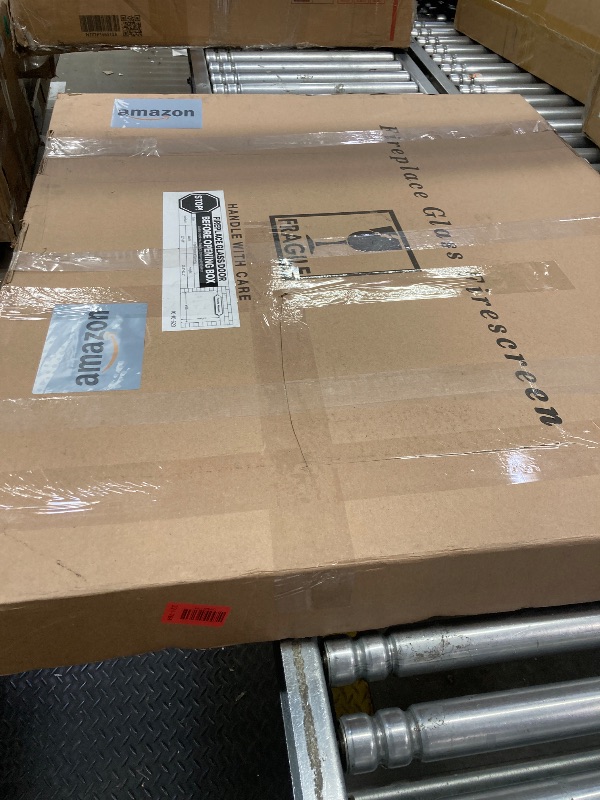 Photo 1 of ***ACTUAL ITEM IS BROWN***ITEM IS BROWN***Stanbroil Fireplace Glass Bi-fold Style Door, BROWN Finish, Medium, Decorative Fireplace Screen Door for Fireplace Accessories***WIDTH 30"-37" X HEIGHT 25.5"-32.5"***ACTUAL ITEM IS BROWN***ITEM IS BROWN***