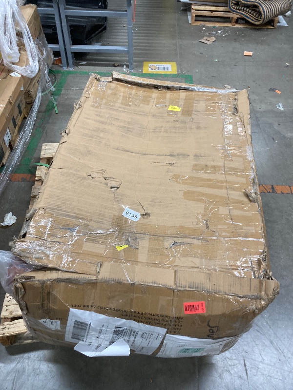 Photo 1 of 101" Large PU Leather Sofa Couch, Spring Cushion Modern Couch with 24" Extra Deep Seat, Wide Storage Armchair, Comfy Upholstered Oversized Loveseat (Includes 2 Pillows) for Living Room, Office, Brown