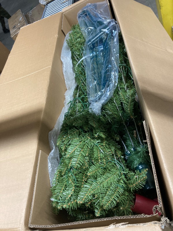 Photo 1 of **2 BOX SET/COMPLETE***National Tree Company 12 ft Pre-Lit Dunhill Fir Artificial Christmas Tree, 1,200 LED Lights, 7,794 Tips, PowerConnect, Foot Pedal, 10 Light Functions, Includes Stand, Green