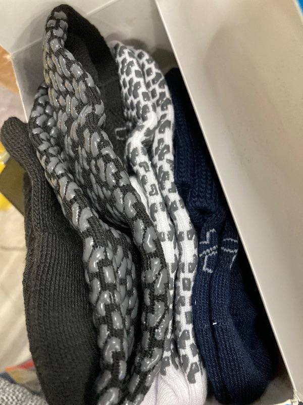 Photo 1 of ***(3 Pair Only -MISSING ONE PAIR -SELLING AS)*** Diabetic Socks with Grips for Women and Men - 3 Pair | Black , White , Navy | Neuropathy Socks | Non Slip Socks for Elderly | Slipper Socks with Grippers | Diabetic Ankle Socks for Men