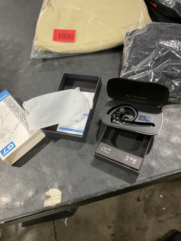 Photo 1 of Ngsod Bluetooth Headset, Wireless Earpiece with Upgrade Noise Canceling Mic,500mAh Charging Case Support 72H Talking Time,Hand-Free Headphones with Mute Button for Computer Cell Phones Trucker Work
