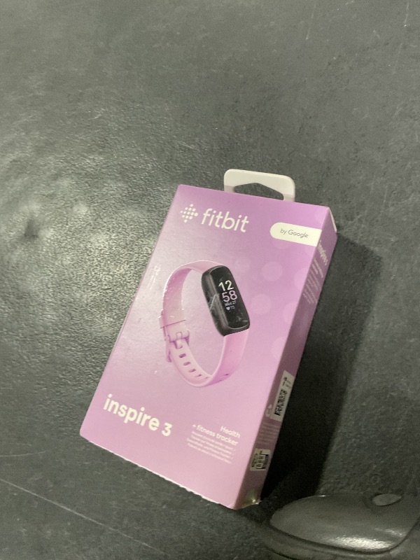 Photo 1 of Fitbit Inspire 3 Health &-Fitness-Tracker with Stress Management, Workout Intensity, Sleep Tracking, 24/7 Heart Rate and more, Lilac Bliss/Black, One Size (S & L Bands Included)