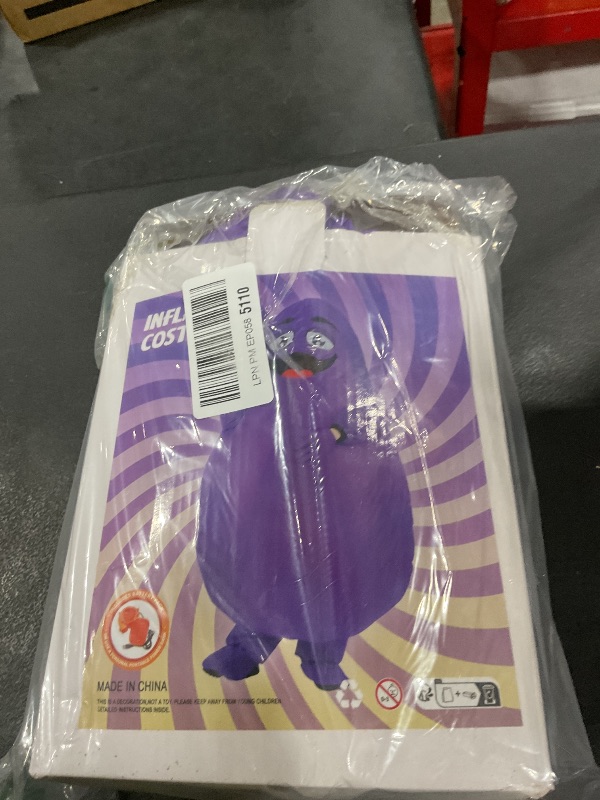 Photo 1 of Inflatable Grimace Costume, Halloween Funny Full Body Purple Grimace Blow up Adult Mascot Suit Cosplay Party for Men Women