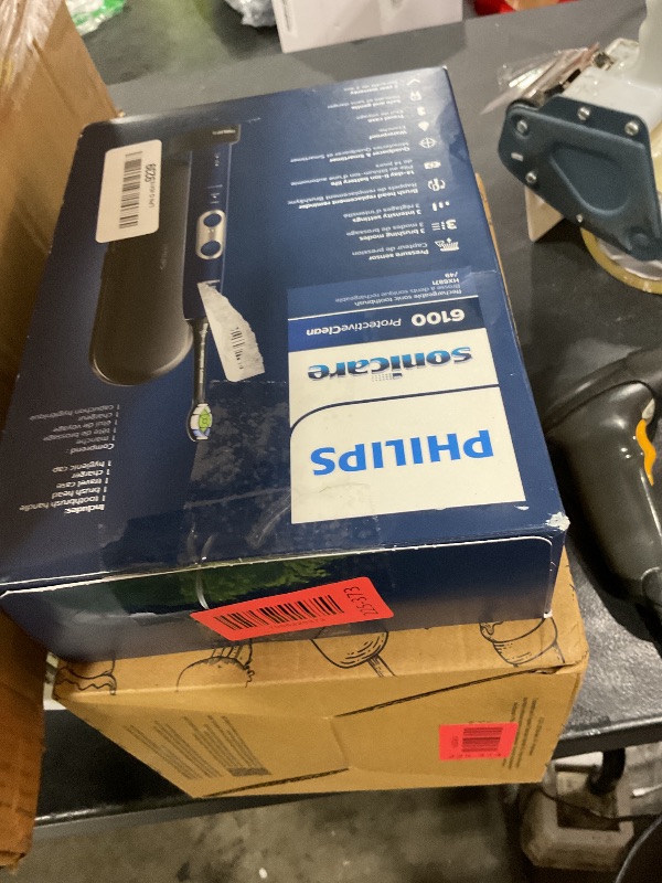 Photo 1 of Philips Sonicare ProtectiveClean 6100 Rechargeable Electric Toothbrush, with Pressure Sensor, 3 Cleaning Modes, SmarTimer and QuadPacer, 14-Day Battery Life, Travel Case, Navy Blue, Model HX6871/49