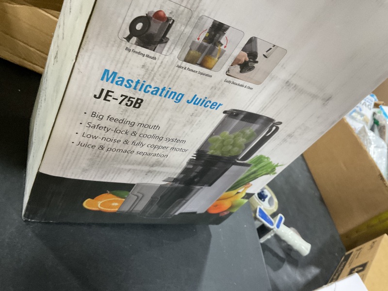 Photo 1 of Cold Press Juicer, 5.3" Wide Feed Chute Juice Extractor Machine with 400W, High Juice Yield, Slow Masticating Juicer for Whole Vegetables & Fruits, Metallic Silver